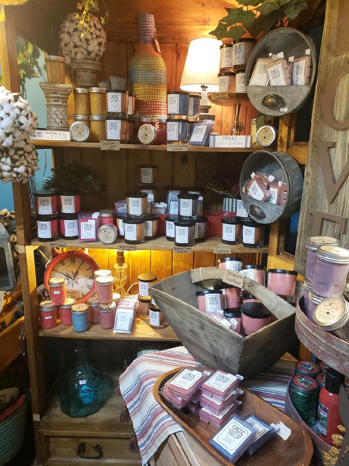 Image of Okie Candle Shop Rustic Shelf Display