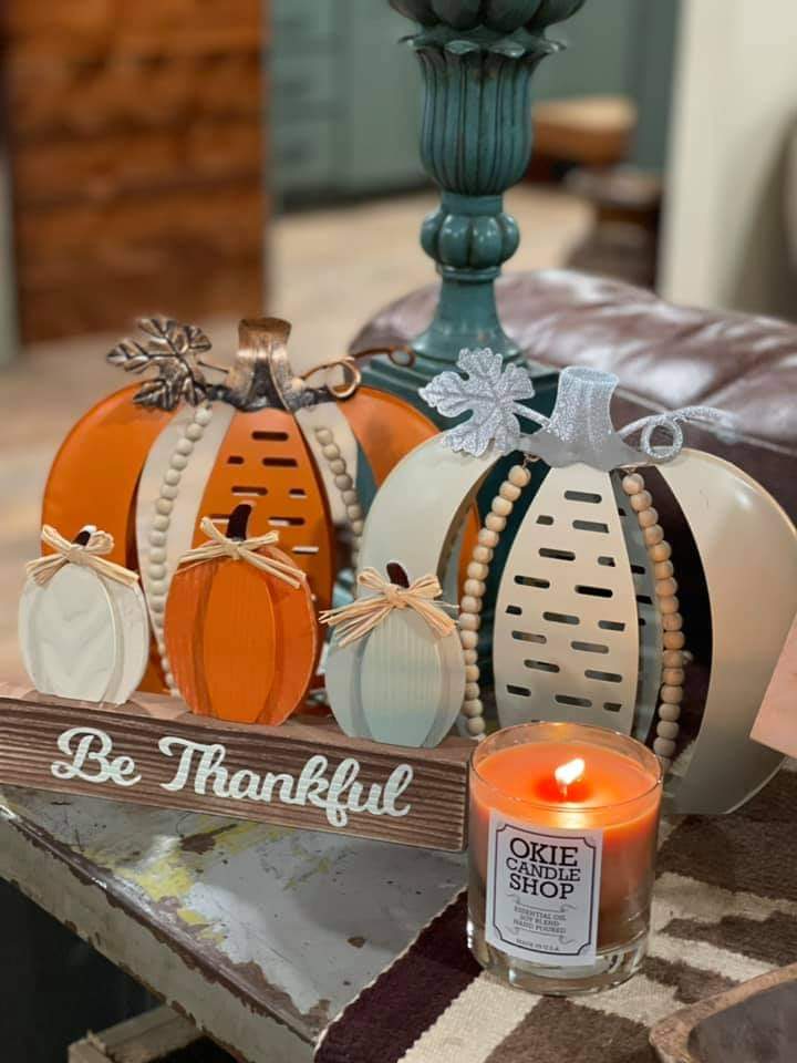 Image of Okie Candle Shop Fall Decor Display